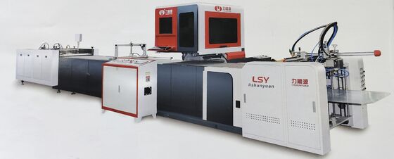 نظام تغليف آلي بالكامل لرؤية الآلة LY 485C PK، خط أوتوماتيكي لتشكيل الصناديق، آلة أوتوماتيكية لصنع الأغلفة الصلبة